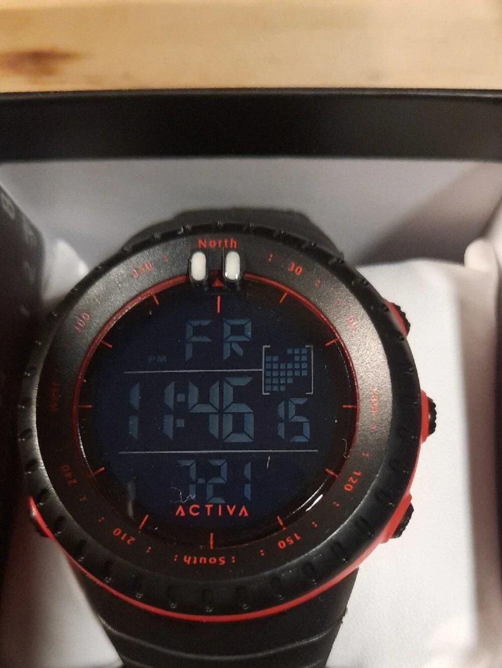 Activa Men's Black and Red Digital Sport Watch